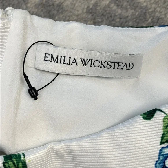 New Emilia Wickstead Thoni Floral Mini Dress White Blue Sz 8 - Picture 9 of 16